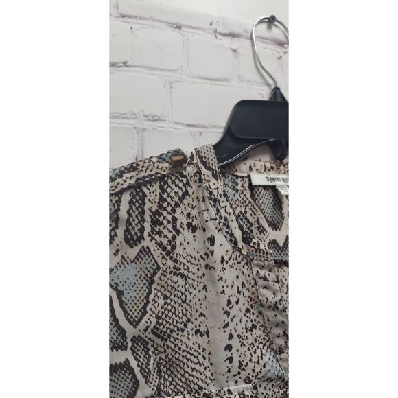 Daniel Rainn Women’s Popover Snakeskin Print Button Down Blouse Top Pockets XS - Picture 8 of 9